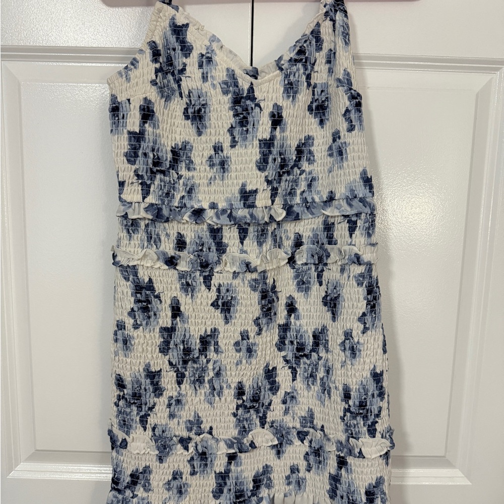 Abercrombie & Fitch Blue and White Smocked Dress